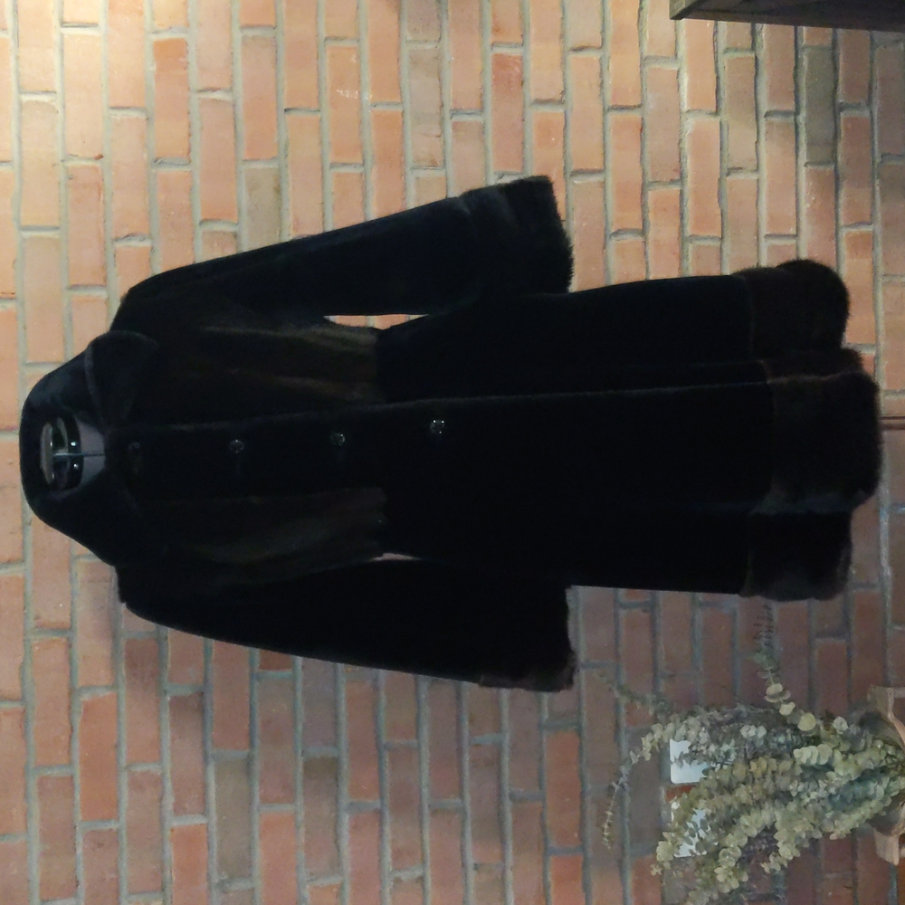 Vintage Brown and Black Faux Fur Coat